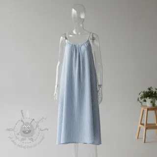 Kaksinkertainen harsokangas/musliini YARN DYED Stripes light blue
