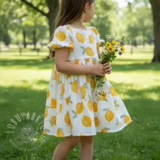 Kaksinkertainen harsokangas/musliini Lemons white