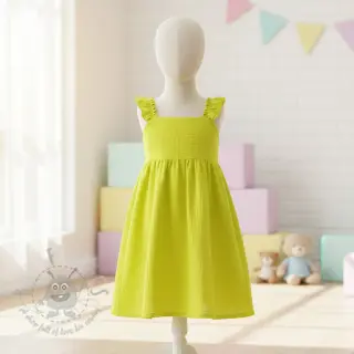 Kaksinkertainen harsokangas/musliini NEON YELLOW ORGANIC