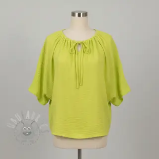 Kaksinkertainen harsokangas/musliini NEON YELLOW ORGANIC