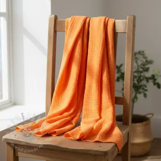 Kaksinkertainen harsokangas/musliini NEON ORANGE ORGANIC