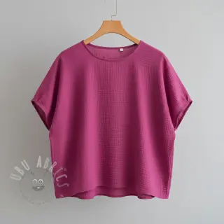 Kaksinkertainen harsokangas/musliini cerise ORGANIC