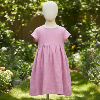Kaksinkertainen harsokangas/musliini light pink ORGANIC