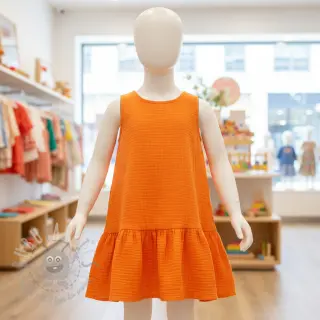 Kaksinkertainen harsokangas/musliini neon orange