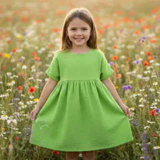 Kaksinkertainen harsokangas/musliini neon lime