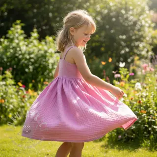 Kaksinkertainen harsokangas/musliini light pink