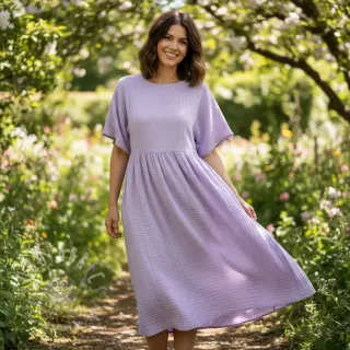 Kaksinkertainen harsokangas/musliini bright violet