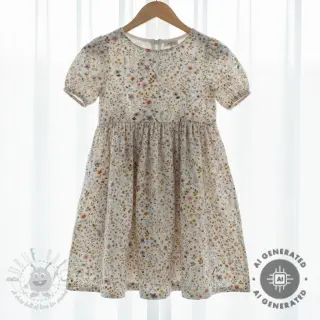 Kaksinkertainen harsokangas/musliini Lovely meadow white