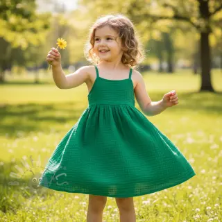 Kaksinkertainen harsokangas/musliini hunter green
