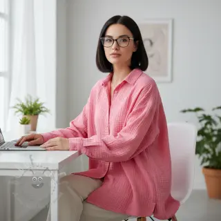 Kaksinkertainen harsokangas/musliini pink ORGANIC