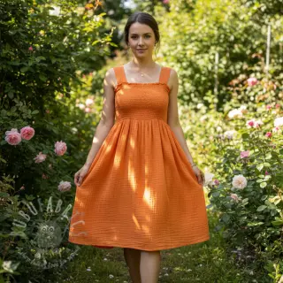 Kaksinkertainen harsokangas/musliini orange