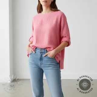 Kaksinkertainen harsokangas/musliini pink