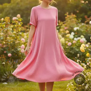 Kaksinkertainen harsokangas/musliini pink