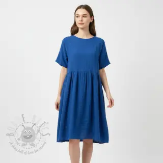 Kaksinkertainen harsokangas/musliini cobalt ORGANIC