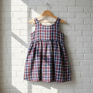 Dvojitá gázovina/mušelín Double sided Checks navy