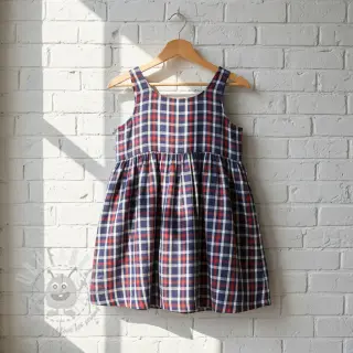 Kaksinkertainen harsokangas/musliini Double sided Checks navy