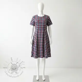 Kaksinkertainen harsokangas/musliini Double sided Checks navy