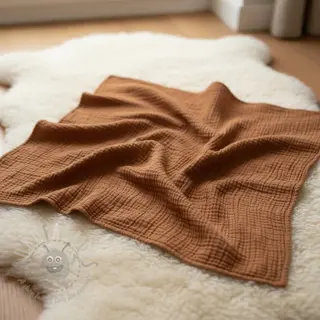Kaksinkertainen harsokangas/musliini cognac ORGANIC