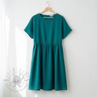Kaksinkertainen harsokangas/musliini dark cyan