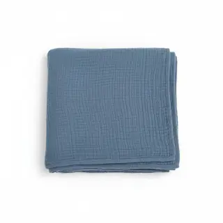 Dvojitá gázovina/mušelín jeans blue