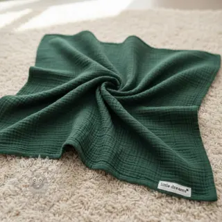 Kaksinkertainen harsokangas/musliini old green