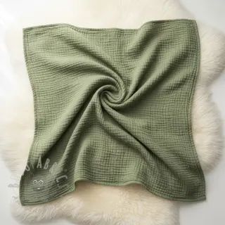 Kaksinkertainen harsokangas/musliini moss green