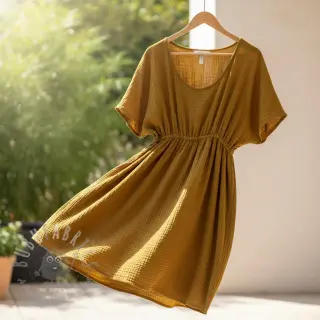 Kaksinkertainen harsokangas/musliini ochre