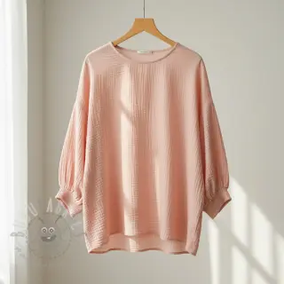 Kaksinkertainen harsokangas/musliini light salmon ORGANIC