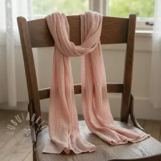 Kaksinkertainen harsokangas/musliini light salmon ORGANIC