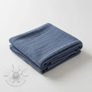 Kaksinkertainen harsokangas/musliini jeans blue ORGANIC
