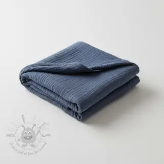 Kaksinkertainen harsokangas/musliini jeans blue ORGANIC
