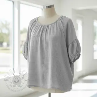 Kaksinkertainen harsokangas/musliini light grey ORGANIC