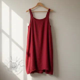 Kaksinkertainen harsokangas/musliini red ORGANIC