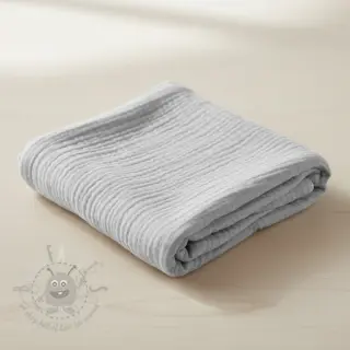 Kaksinkertainen harsokangas/musliini light grey ORGANIC