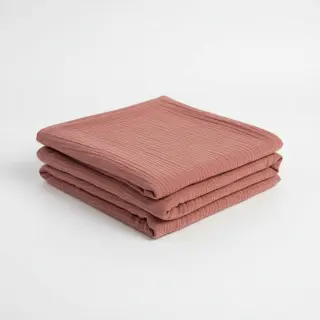 Dvojitá gázovina/mušelín mauve ORGANIC
