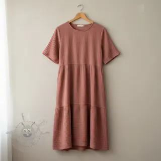 Kaksinkertainen harsokangas/musliini mauve ORGANIC