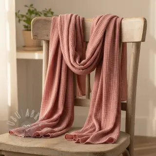 Kaksinkertainen harsokangas/musliini mauve ORGANIC