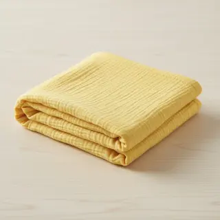 Dvojitá gázovina/mušelín soft yellow ORGANIC