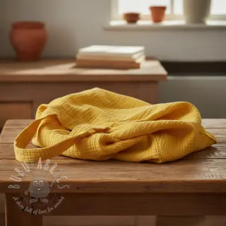 Kaksinkertainen harsokangas/musliini soft yellow ORGANIC