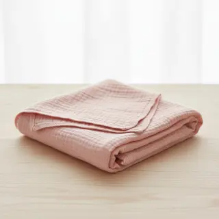 Dvojitá gázovina/mušelín light rose ORGANIC