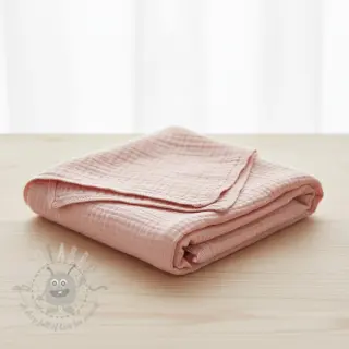 Kaksinkertainen harsokangas/musliini light rose ORGANIC
