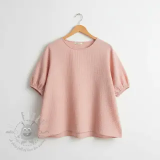 Kaksinkertainen harsokangas/musliini light rose ORGANIC