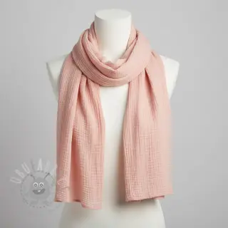 Kaksinkertainen harsokangas/musliini light rose ORGANIC