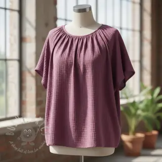 Kaksinkertainen harsokangas/musliini purple ORGANIC