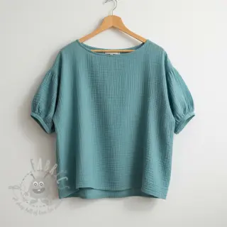 Kaksinkertainen harsokangas/musliini blue shadow ORGANIC