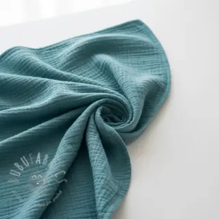 Kaksinkertainen harsokangas/musliini blue shadow ORGANIC