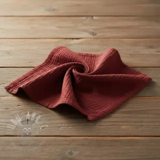 Kaksinkertainen harsokangas/musliini bordeaux ORGANIC