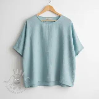 Kaksinkertainen harsokangas/musliini teal ORGANIC