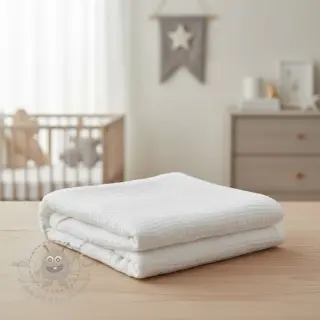 Kaksinkertainen harsokangas/musliini white