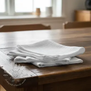 Kaksinkertainen harsokangas/musliini white